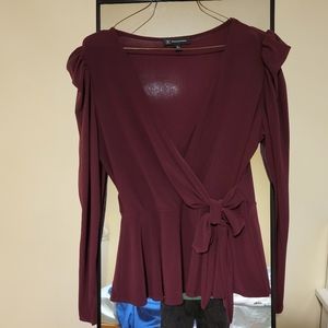 INC International Concepts Burgundy Dress Top Size Medium